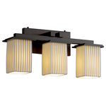 Justice Design Group - Limoges Montana Bath Bar, Square With Flat Rim, Dark Bronze With Pleats Shade - Limoges - Montana Bath Bar - Square with Flat Rim - Dark Bronze Finish with Pleats Shade - Incandescent