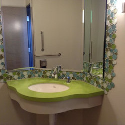 2cm Silestone "Green Fun" Quartz with 4cm edge - Vanity Tops And Side Splashes