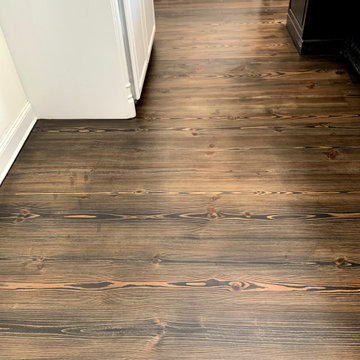 GREAT RIVER: WIDE PLANK HEART PINE REFINISHED W/ CUSTOM STAIN & BONA TRAFFIC HD