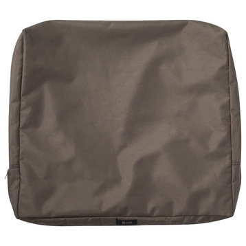 Patio Back Cushion Slip Cover-Durable Cushion, Dark Taupe, 25"x22"x4"