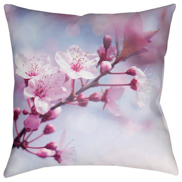 Moody Floral by Surya Pillow, Lavender/Pale Blue/Purple, 22' x 22'