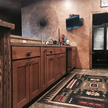Kennewick Southwest Rustic Contemporary Basement Entertainment Kitchen