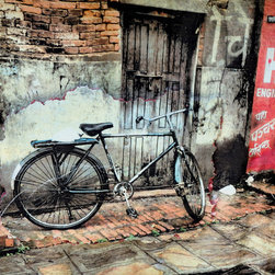 Bicycle in Patan Nepal - Mixed Media Art