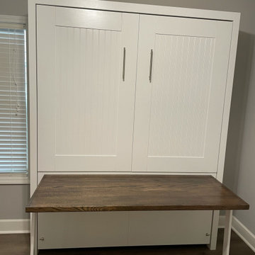 Custom Built Vertical Queen Size Murphy Bed with Desk Combination