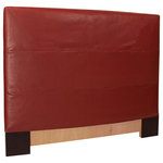 Amanda Erin - Avanti Full Queen Headboard Slipcover, Apple Burgundy - Refresh the look of your slipcovered headboard simply by updating the cover! Change with the seasons, or on a whim. This piece features a apple burgundy faux leather cover.