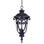 Acclaim Lighting - Naples 3-Light Marbelized Mahogany Hanging Light - Ornate Italianate framing swirls and curves gracefully embrace clear seeded glass.  This worldly design will add the right amount of splendor to any space.  A cast aluminum construction resists rust and corrosion.Durable cast aluminumMediterranean stylingClear seeded glassPre-assembled for easy installationRequires 3 60-watt max candelabra base bulbsInstallation hardware included1 year warranty  This light requires 3 ,  Watt Bulbs (Not Included) UL Certified.