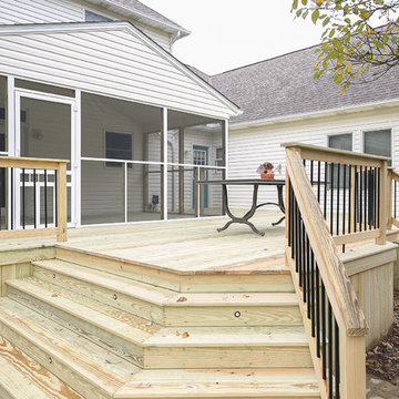 Deck, Attached Roof with Screens, Re-built Water Feature