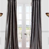 Graphite Faux Silk Taffeta Curtain Single Panel