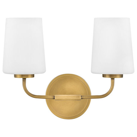 Lark Kline 14.25" Two-Light Bath Vanity Fixture, Heritage Brass