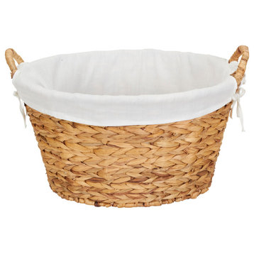 Round Wicker Laundry Basket With Handles