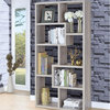 Benzara BM159410 Modish Wooden Bookcase With Multiple Shelves, Gray