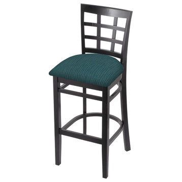 3130 25 Counter Stool with Black Finish and Graph Tidal Seat