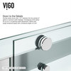VIGO 60" x 74" Caspian Adjustable Frameless Sliding Shower Door, Chrome