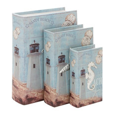 Sandy Beach Decorative Accent Box And Tray Set Conch S Decorative Wooden Shadow Box Wall Hanging Beach Style Artwork