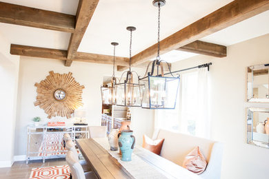 Dining room - rustic dining room idea in Houston