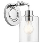 Kichler - Wall Sconce 1-Light - With adjustable hinges, the GunnisonTM 1-light wall sconce allows you to customize the light in your bath to focus on the areas you want to illuminate most. The fixture's exposed hardware and mirror-like Chrome finish offer the perfect touches to your traditional bath setting. in.,