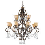 Crystorama - Norwalk 12 Light Clear Crystal Swarovski Strass Chandelier - Bronze curves accent warm glowing amber colored glass globes. The Norwalk radiates with romantic elegance, for a traditional yet hospitable accent. This chandelier makes a great first impression in a front stairwell, entry, or formal dining room.