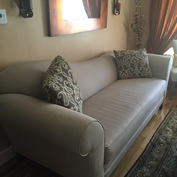 Curved Slope Back Tight Sofa w/ Mirror | The Sofa Company