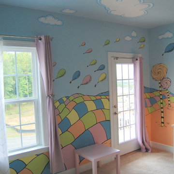 Oh, The Places You'll Go! Dr. Seuss Mural throughout a nursery