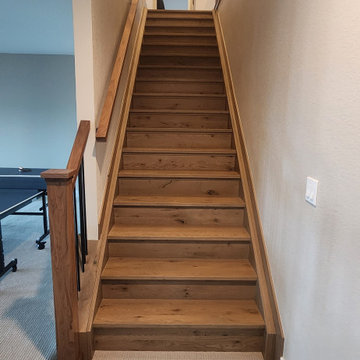 Modern Walnut & Rustic White Oak Staircase | Castle Rock, Colorado
