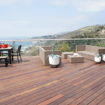 IPE deck glass railing