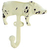 White Pig Single Hook Wall Decor Chippy Cast Iron 5.25 Inches