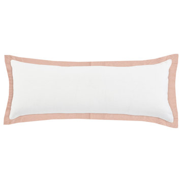 Rosé Empire Bordered Throw Pillow, 14"x36"