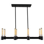 Eglo - Broyles 8 Light Pendant Matte Black - The Broyles collection by Eglo has been designed to give your home a fascinating glow. This unique light is accented with a black matte finish and makes glowing bulb (not included) the center of attention. We recommended using the E26 tubular bulb for this fixture to complete the look and to bring it a warm, transitional look and feel.Features: