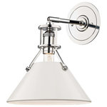 Hudson Valley Lighting - Painted No.2 Wall Sconce, Polished Nickel, Off White Shade - Designed by Mark D. Sikes