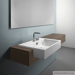 Premium 55 Semi Recessed Basin By Plumbline - Bathroom Basins