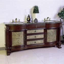 Antique 60 inch Dark Cherry Antique Single Sink Vanity - Bathroom Vanities And Sink Consoles