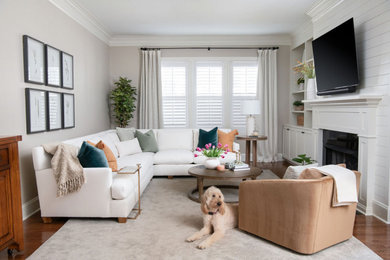 Living room - transitional living room idea in Charlotte