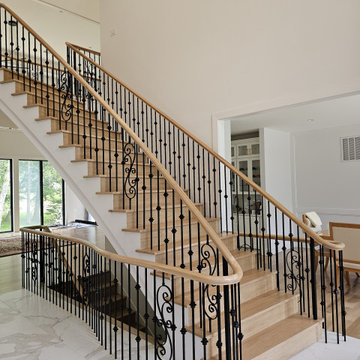 Project #120 | White Oak Staircase with Iron Balusters