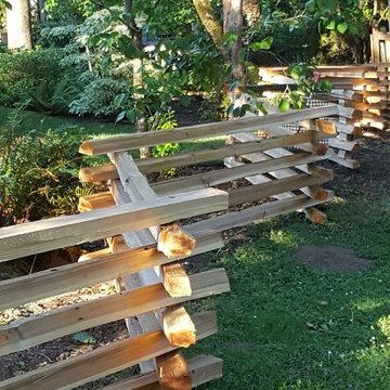 Western Red Cedar Stack Rail Fence Installation
