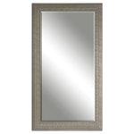 Uttermost - Uttermost Malika Antique Silver Mirror - Frame Features An Antiqued Silver-champagne Finish With A Light Gray Wash. Mirror Is Beveled. May Be Hung Horizontal Or Vertical.