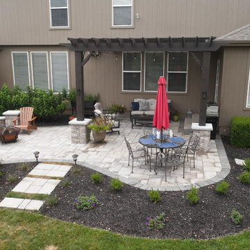 Kansas Paver Patio with Pergola and detachable Fire Pit!