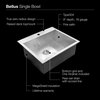 Houzer BCS-2522 Bellus Zero Radius Stainless Steel 1-Hole Single Bowl Sink