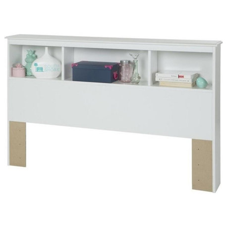 South Shore Crystal Wood Full Bookcase Headboard in White