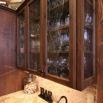 close up of cabinetry at bar