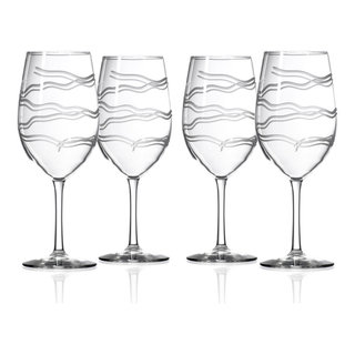 Rolf Glass Palm Tree 18 oz. Clear All Purpose Wine (Set of 4)