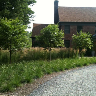 Eklektischer Kiesgarten mit Auffahrt in Boston