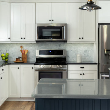 Blue & White Farmhouse Styled Kitchen