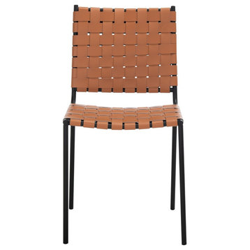 Safavieh Wesson Woven Dining Chair, Cognac/Black