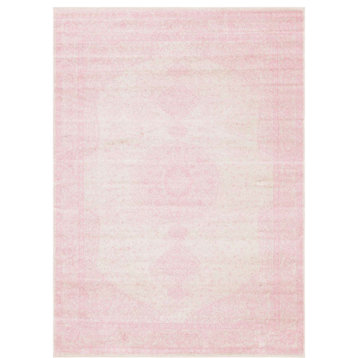 Traditional Vienna 8'x11' Rectangle Bubble Gum Area Rug