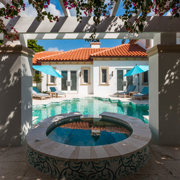 Mediterranean Style Pool / Hot Tub