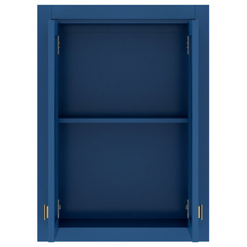 Madison 24" W x 33" H x 8" D Bath Storage Wall Cabinet, Monarch Blue