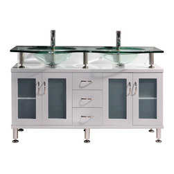 White bathroom vanities and sink. Cologne collection 60" - Bathroom Vanities And Sink Consoles