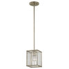 Ridley 1-Light Pendant, Aged Silver With Oval Glass Rods