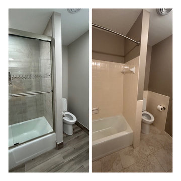 Before & After | Guest Bathroom Tub-to-Shower Remodel in Lake Waukomis