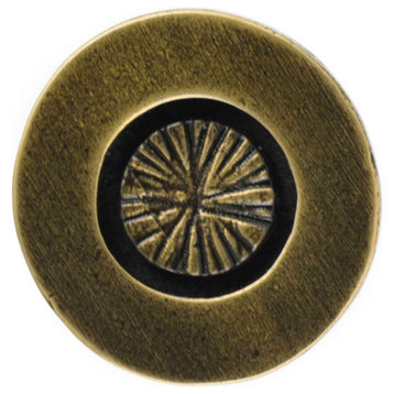 Shield Pewter Cabinet Hardware Knob, Brass